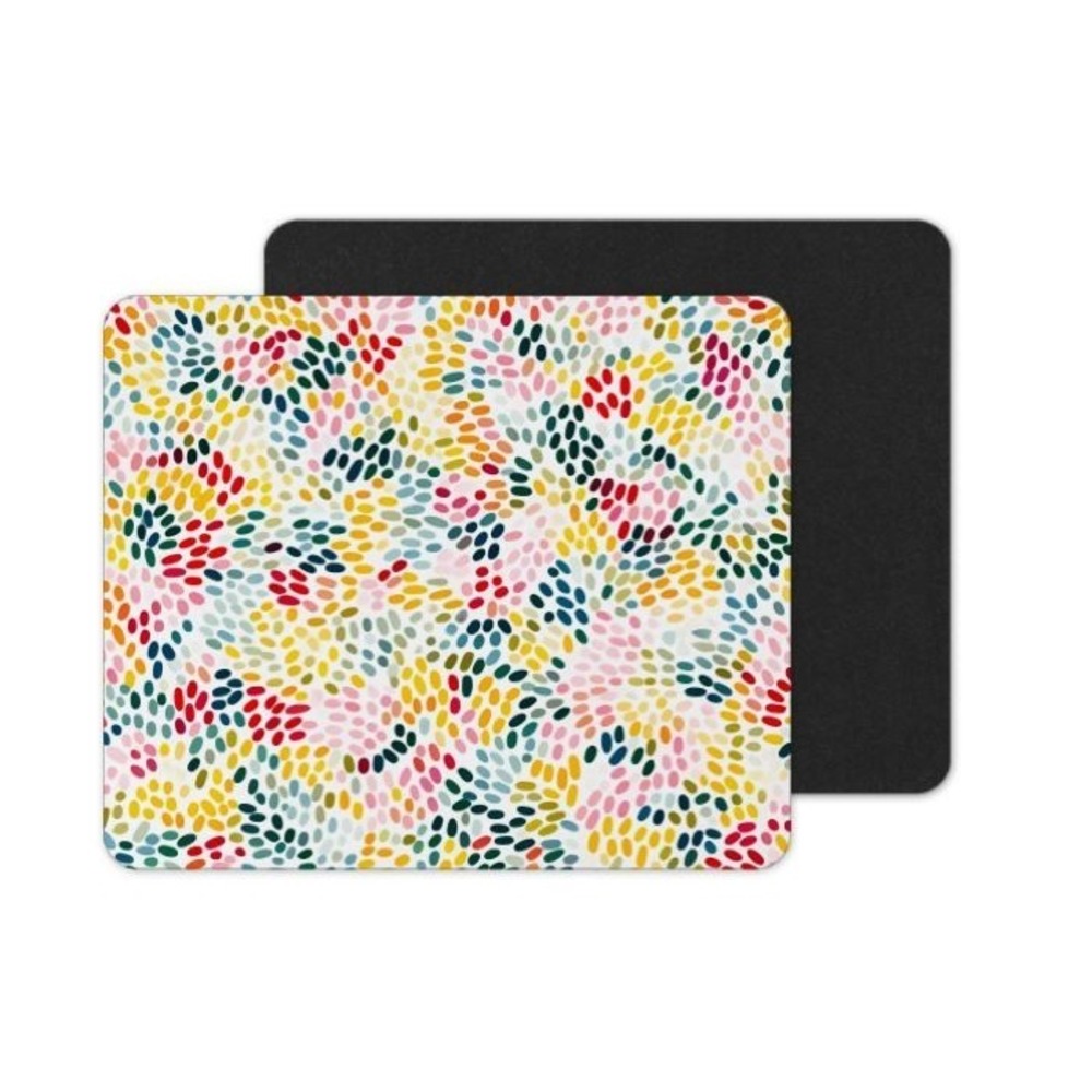 Color Dots Collage Mouse Pad, Computer Mouse Pad, Polka Dots‎ Mouse Pad